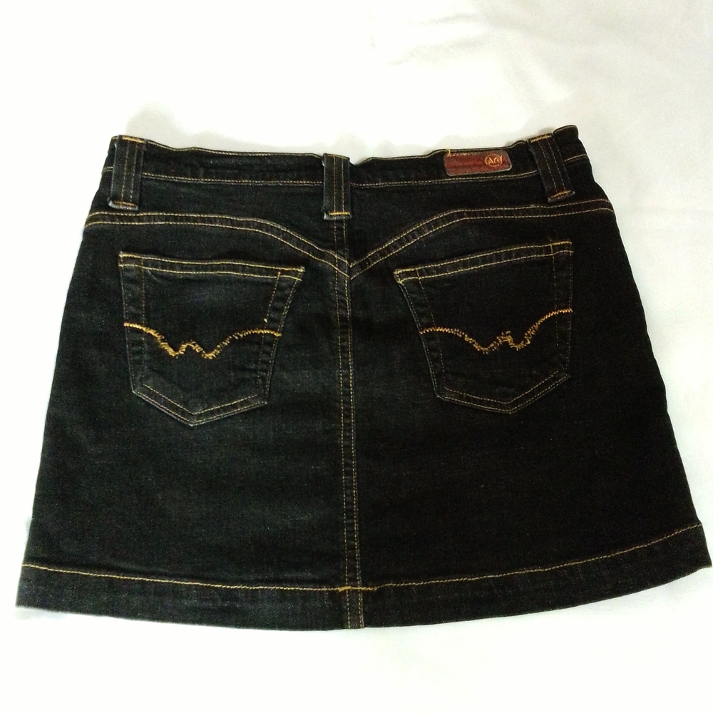 Ag Adriano Goldschmied Vintage Black Denim Mini Skirt The Bond 26 Nwot Perfect - Picture 2 of 4